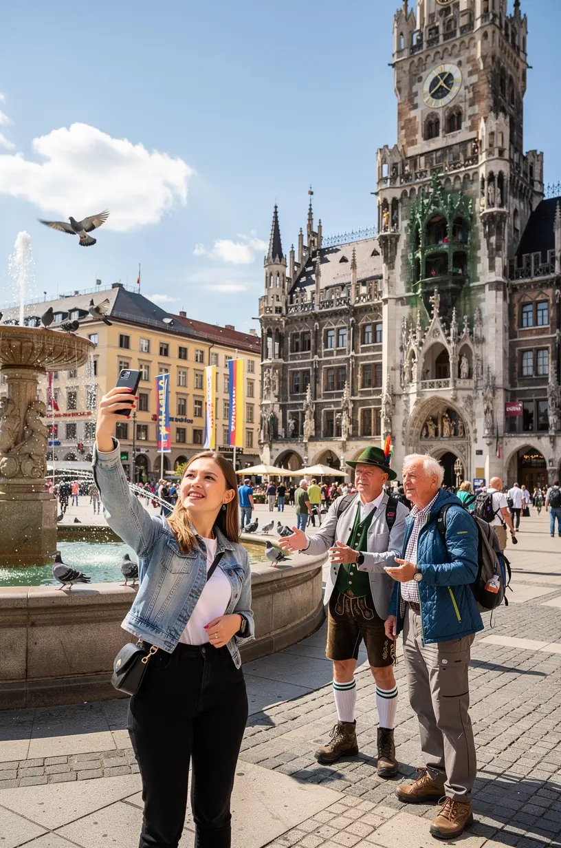 Panorama einer mittelalterlichen Stadtmauer mit Aussichtsturm und umliegenden modernen Gebäuden.